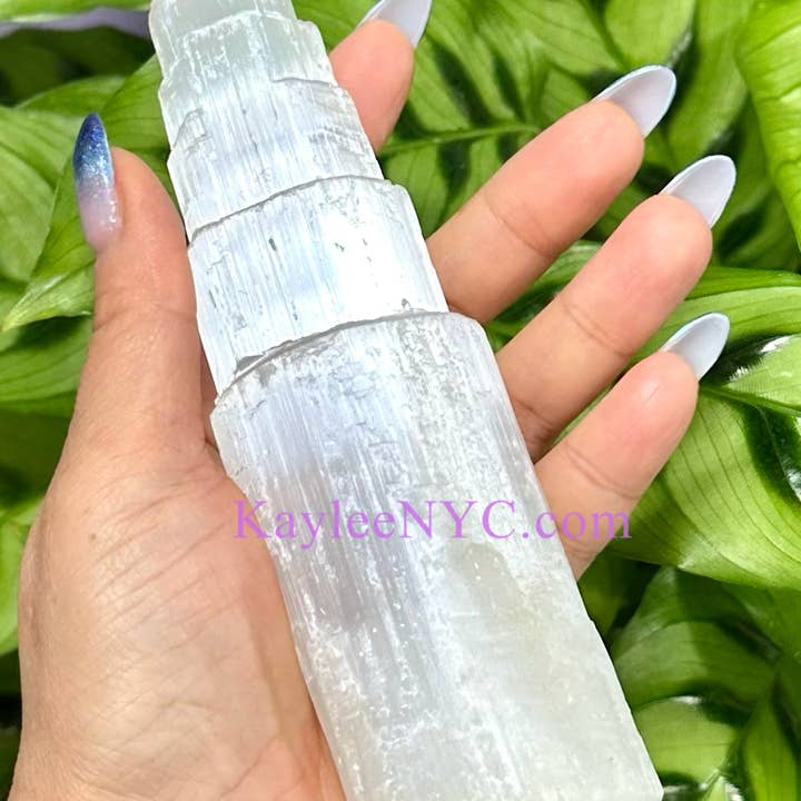 KayleeNYC - Wholesale Spiritual Stone/Crystal - Natural Selenite aka Satin Spar Cylinder ~15cm
