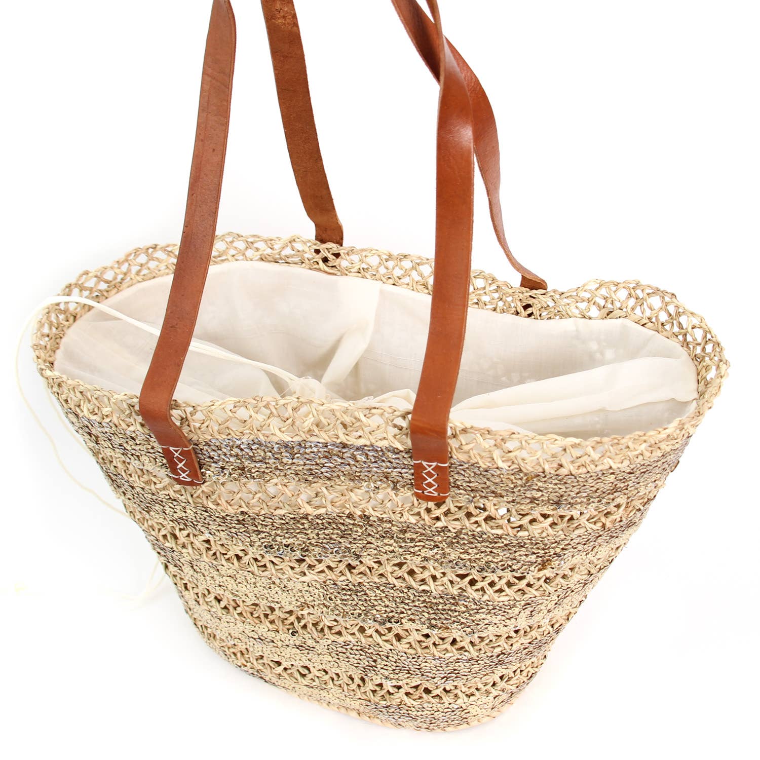 Logionline SLU - Wholesale Beach Bag - Carry Bag, Sequins, Leather Handles with Lining6