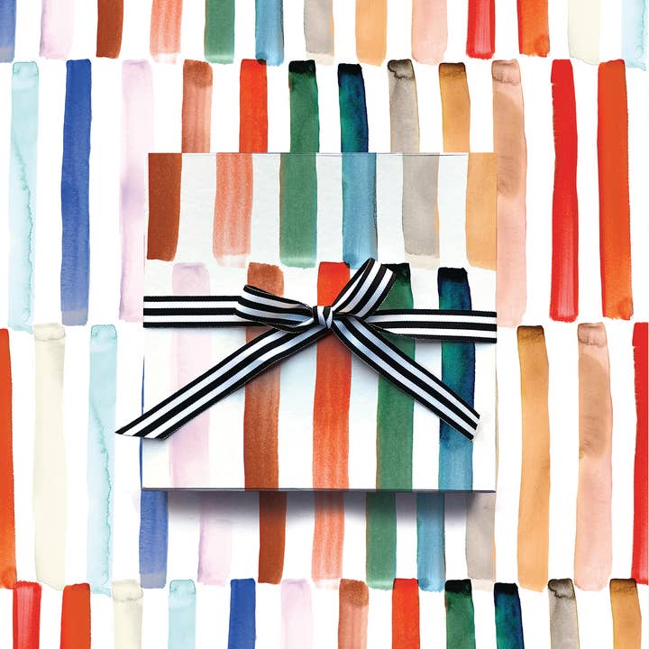 The Paper Curator - Wholesale Flat Wrap - Staggered Stripe Wrap