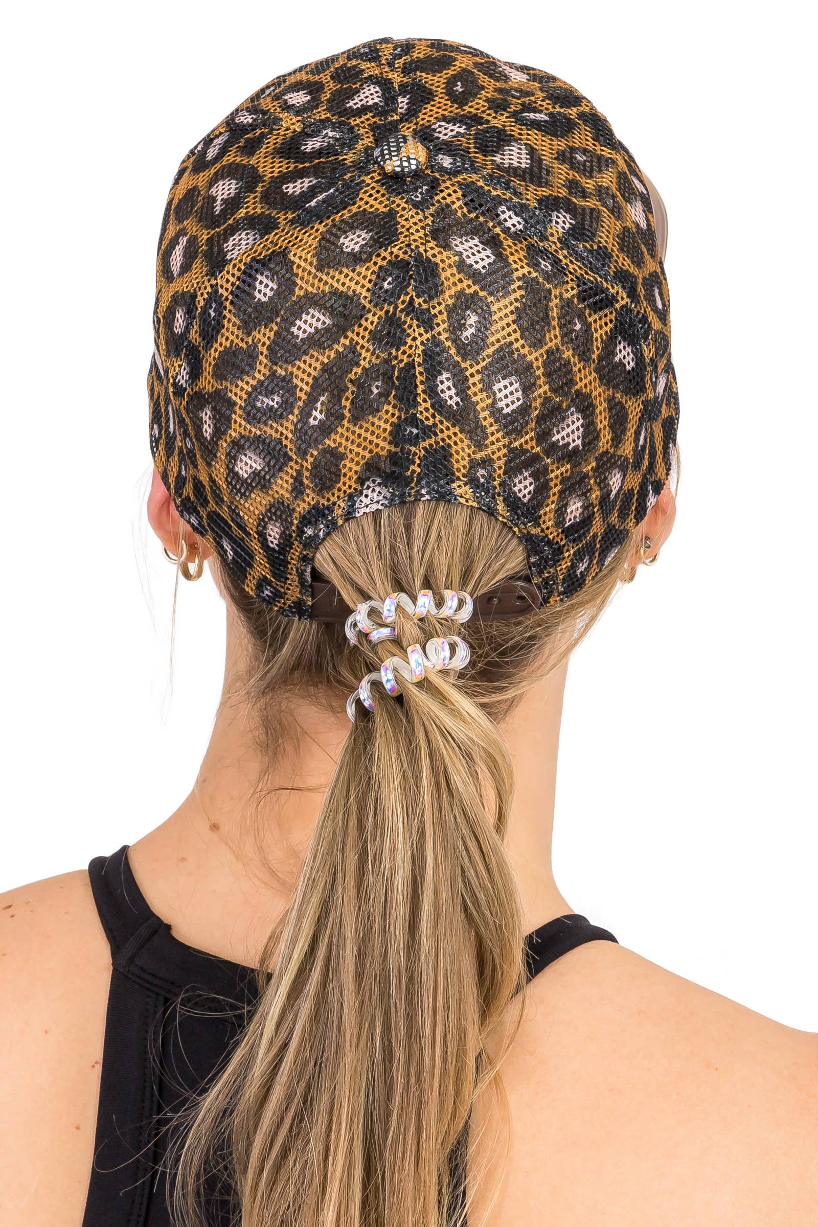 Cap Zone - Wholesale Trucker Hat - Women's - Leopard Full Mesh Clear Brim Trucker Hat3