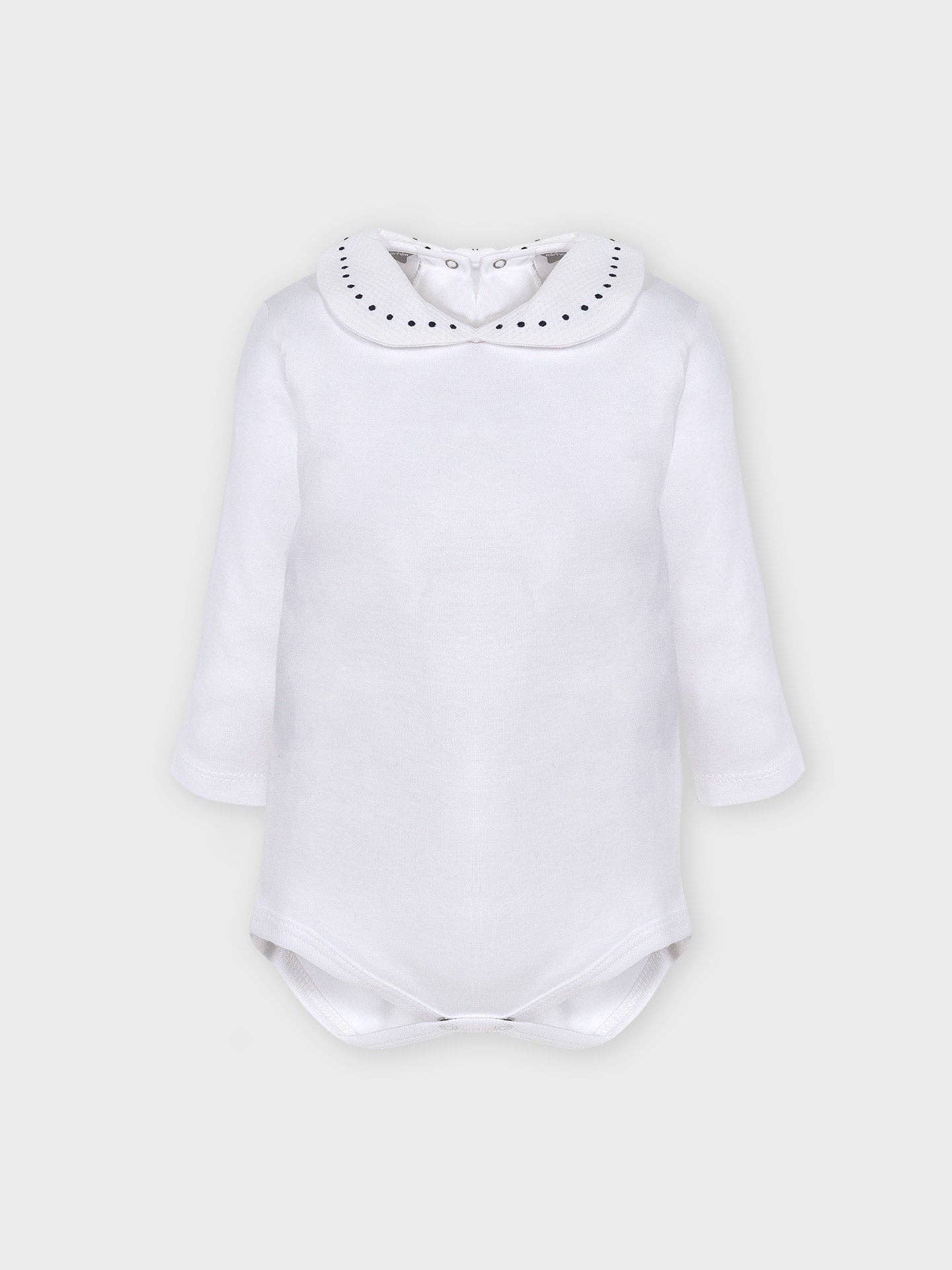 Minhon - Wholesale Bodysuit (Non-Footed) - Baby - Long Sleeve Embroidered Collar Bodysuit1