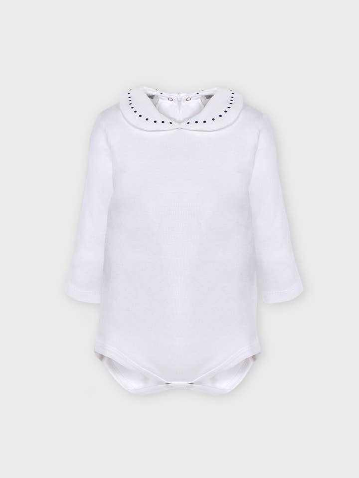 Minhon - Wholesale Bodysuit (Non-Footed) - Baby - Long Sleeve Embroidered Collar Bodysuit1