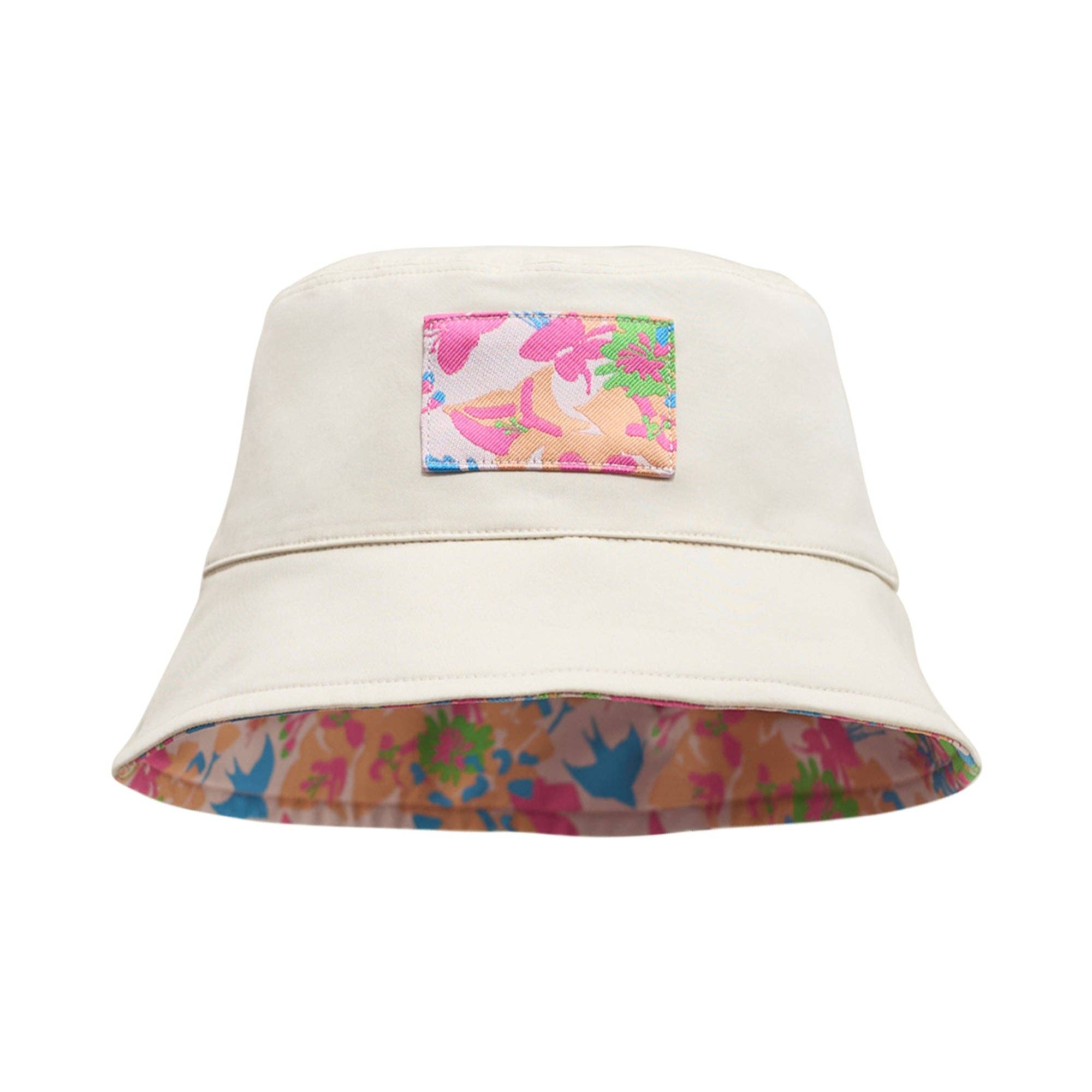 FRIDA X LOST PATTERN "Frida's Garden" Jacquard Reversible Bucket Hat - White for wholesale on Faire6