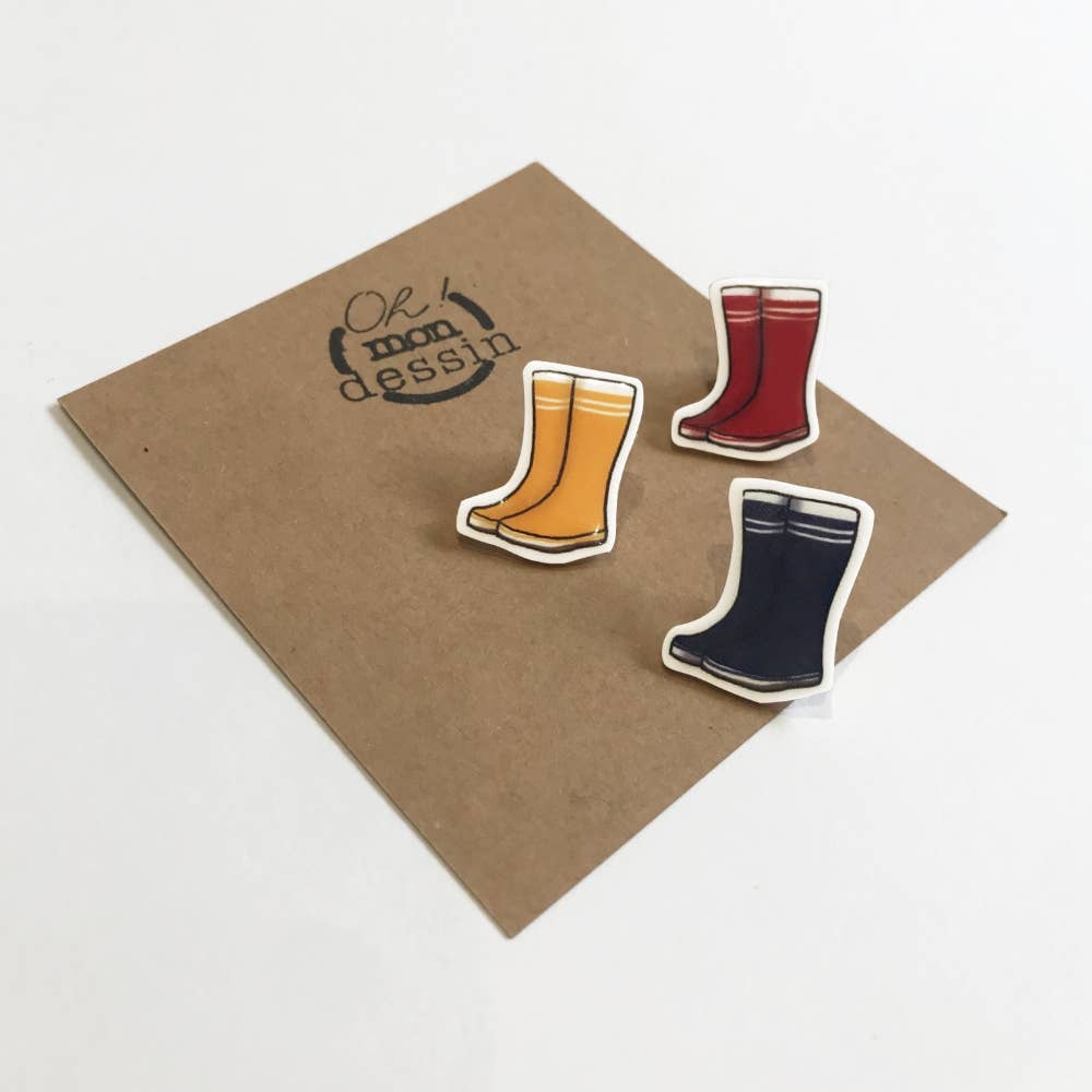 Oh ! Mon Dessin - Wholesale Lapel Pin/Button - Rubber Boots Pins Brittany (Set of 3 pins)0
