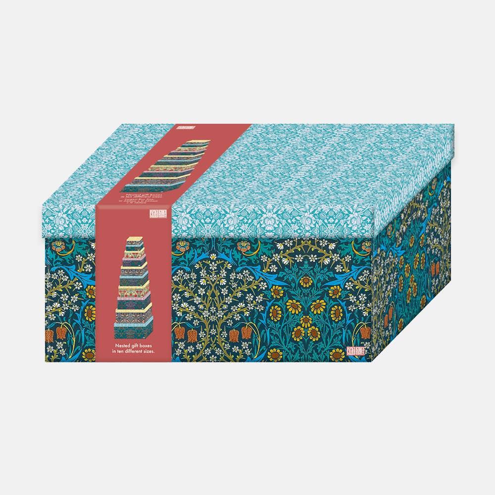 The Gifted Stationery Company - Wholesale Gift Box - Nested Gift Box Set (10pcs) - William Morris - Blackthorn0