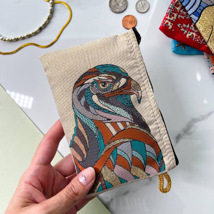 Coin Purse with Eagle Design, Animal Design, Bird Design Gift for wholesale by Umays Boho