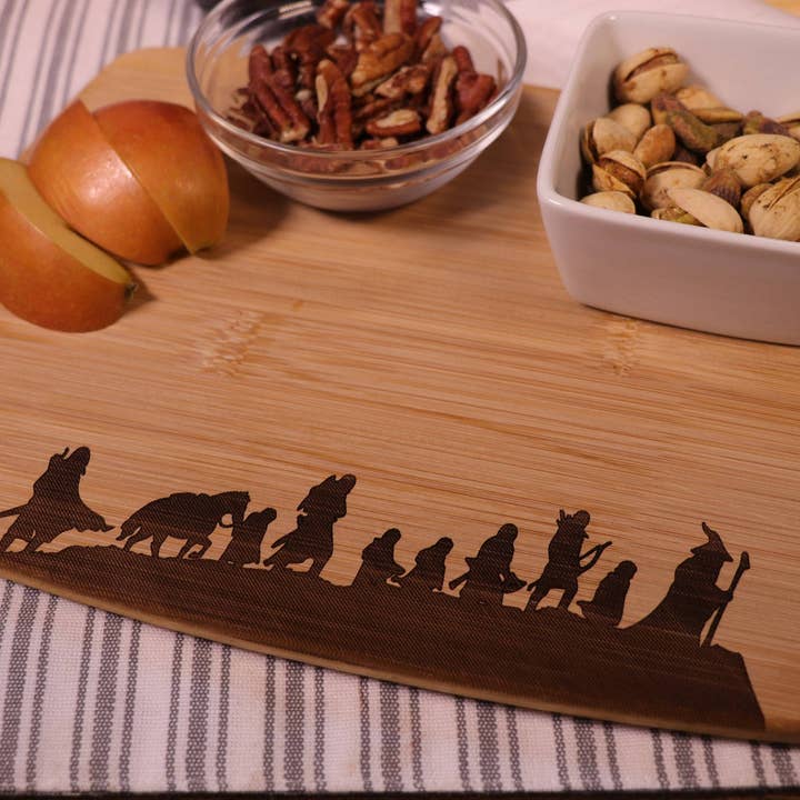 Lord of the Rings Themed Engraved Bamboo Cutting Board for wholesale by Rustic Cedar Co