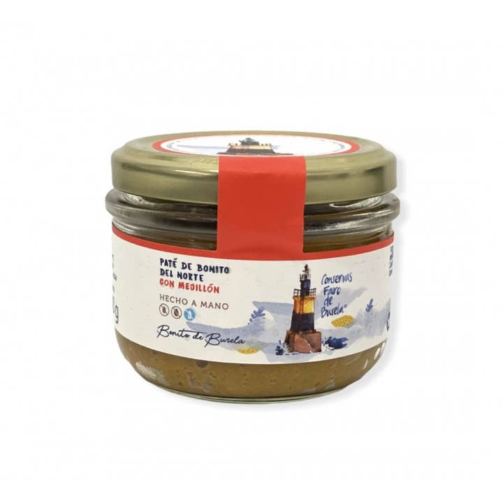 Bonito de Burela pate with Galician mussels for wholesale by Conservas Faro de Burela