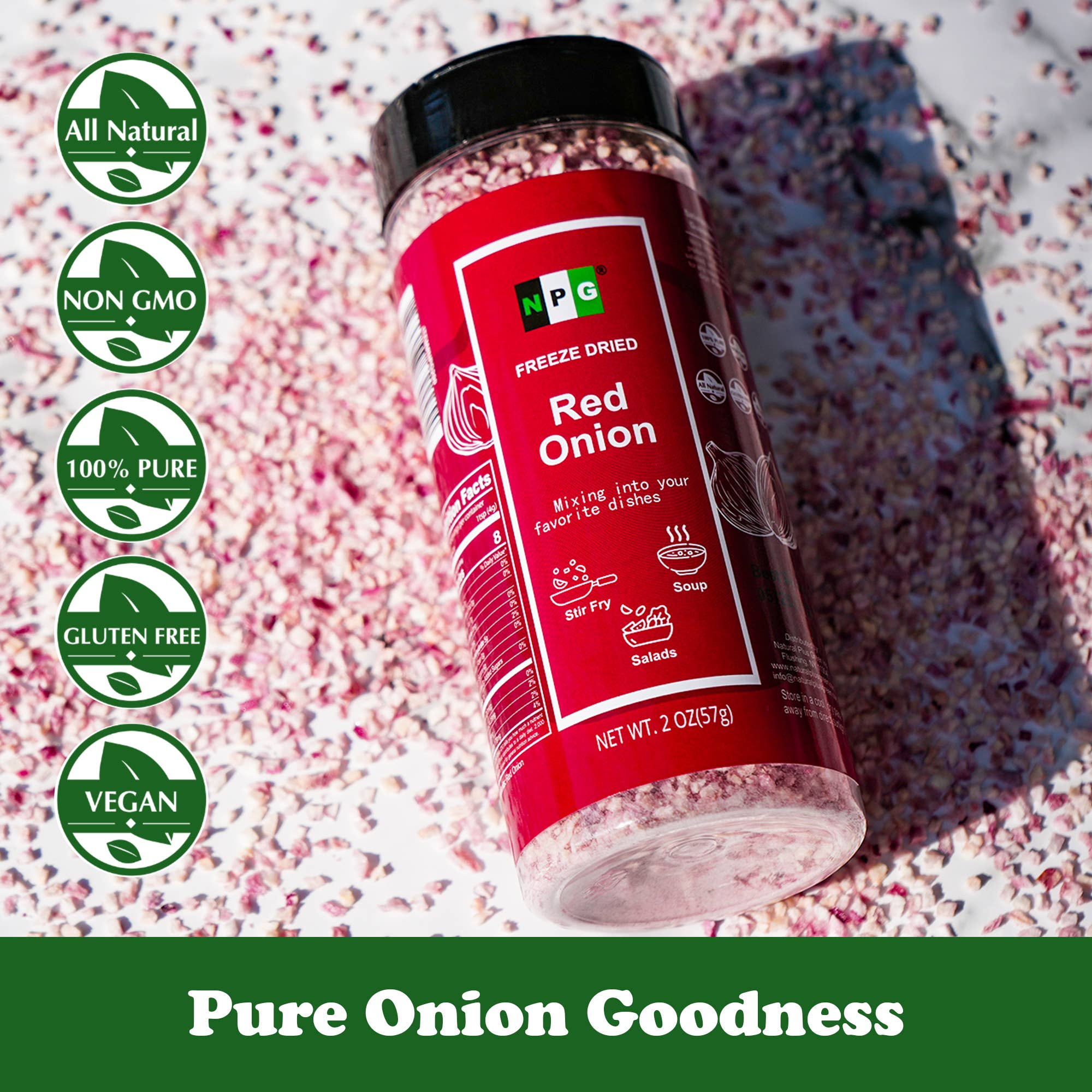Natural Plus Green - Wholesale Dried/dehydrated vegetables - NPG Freeze-Dried Red Onion 2 Oz5