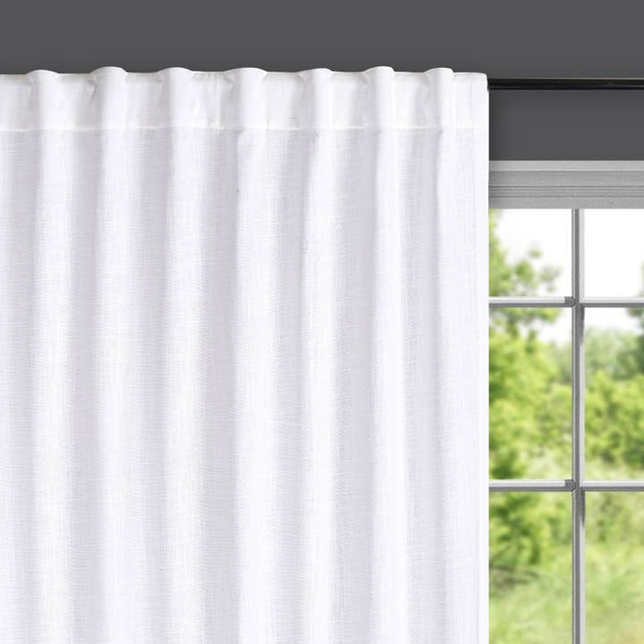 Khadi Textured White Cotton Curtains - Set of 2, 50x96" for wholesale on Faire