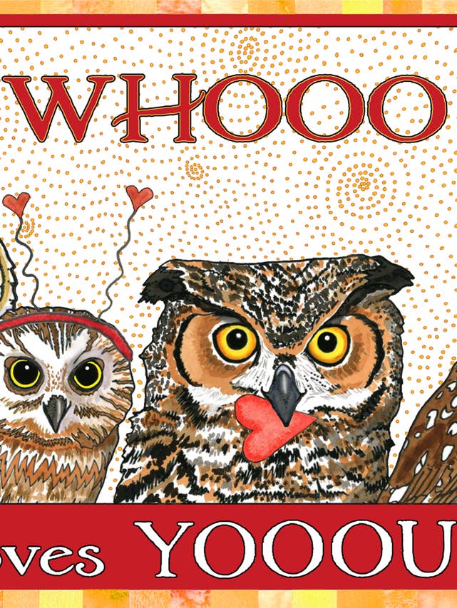 Valentine Love Owls Card for wholesale by Firefly Sky Design