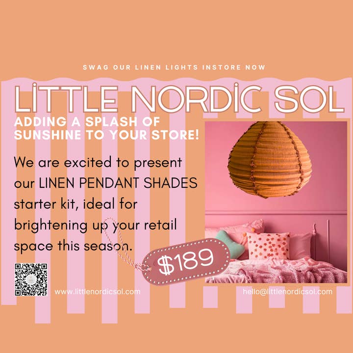 Little Nordic Sol - Wholesale Lampshade - STARTER KIT Linen Light Shades $189