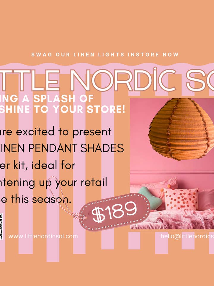 STARTER KIT Linen Light Shades $189 for wholesale by Little Nordic Sol