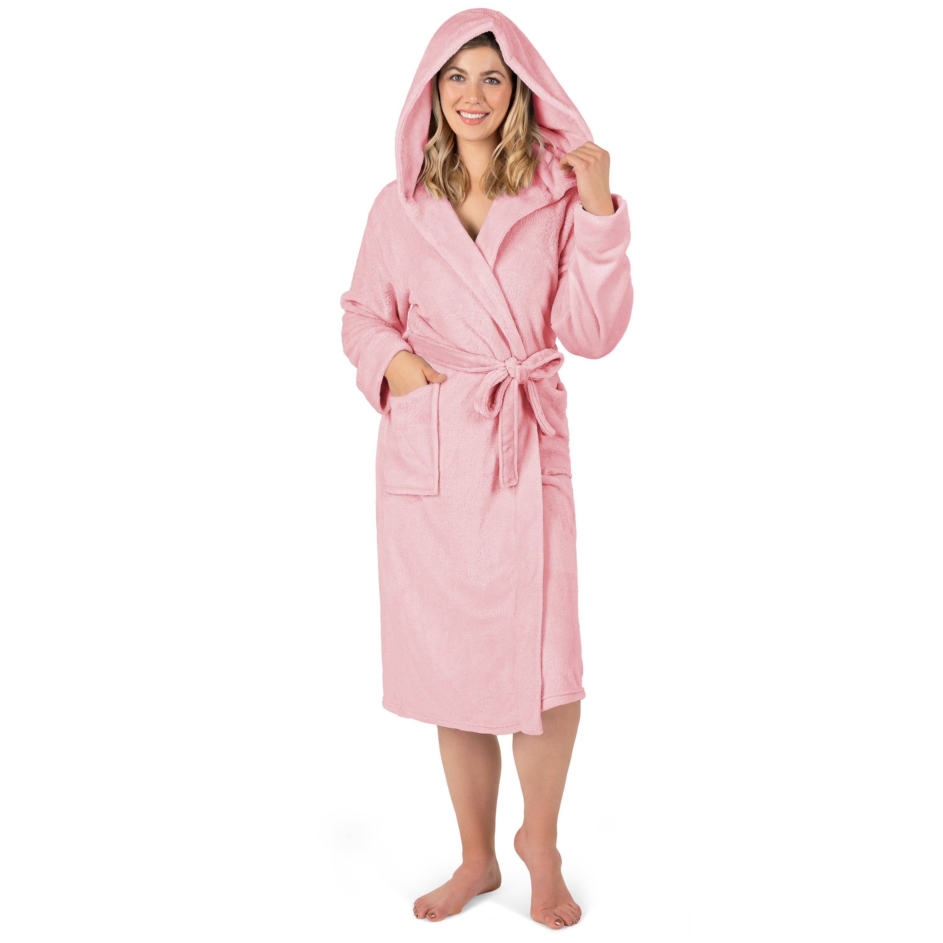 Pavilia - Wholesale Robe - Women's - Women's Classic Fleece Robe with Hood62