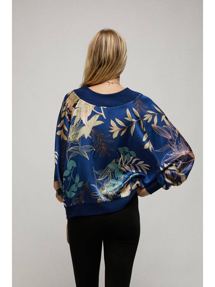 NAVY Long Sleeve Reversible Batwing top for wholesale on Faire