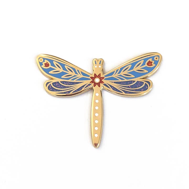 Dragonfly hård emaljstift med glitter för wholesale av Amber Leaders Designs