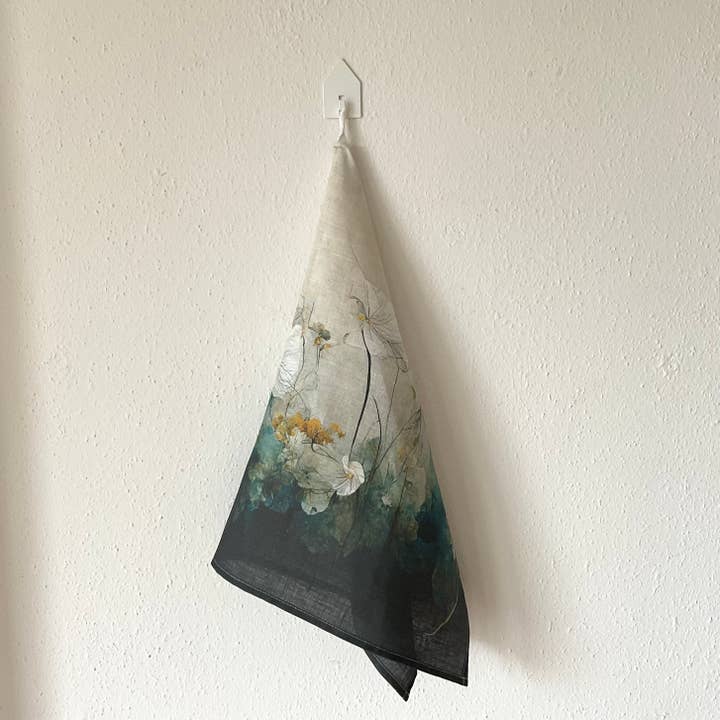 Suisse Maison de Lin - Wholesale Tea towel - Variety of Japandi Floral Linen Kitchen/Tea Towels with hook7