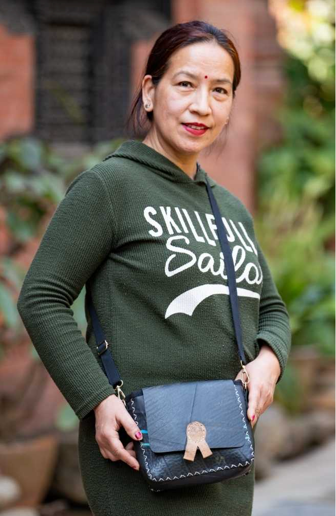 Ganesh Himal Trading - Wholesale Crossbody Bag - Women's - Recycled Rubber Small Stitched Bag1