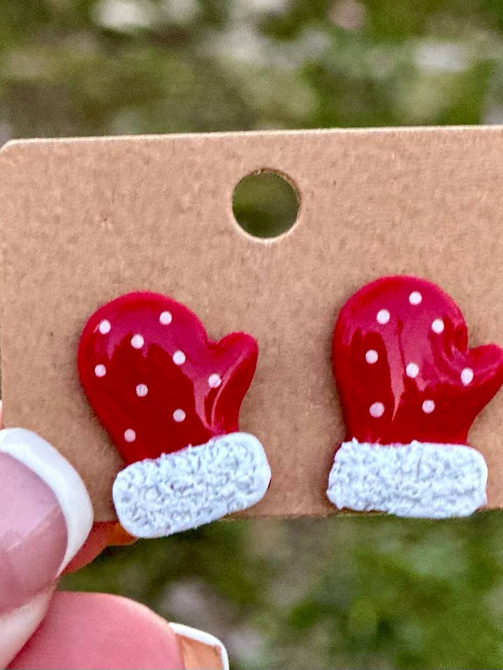 Clous de mitaine rouge pour la vente par SmallTownClayCo
