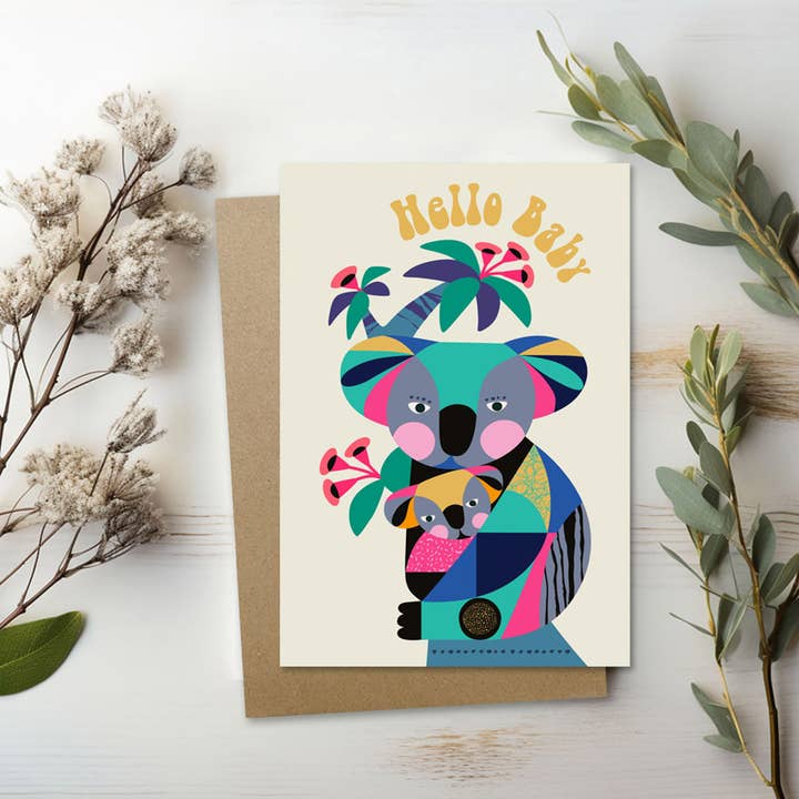 Hello Baby Card for wholesale by 3 Birdies Studio