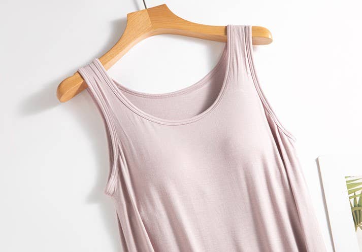 HIDDENBRAND - Wholesale Dress - Women's - Daily built-in bra tank dress lounge sleeveless dress8