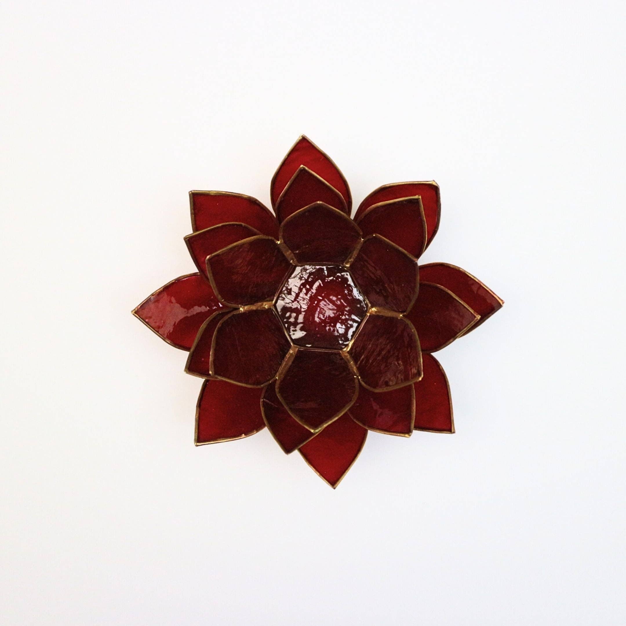 Rauha Crafts - Wholesale Candle Holder - Capiz Tealight Candle Holder | Lotus - Red4