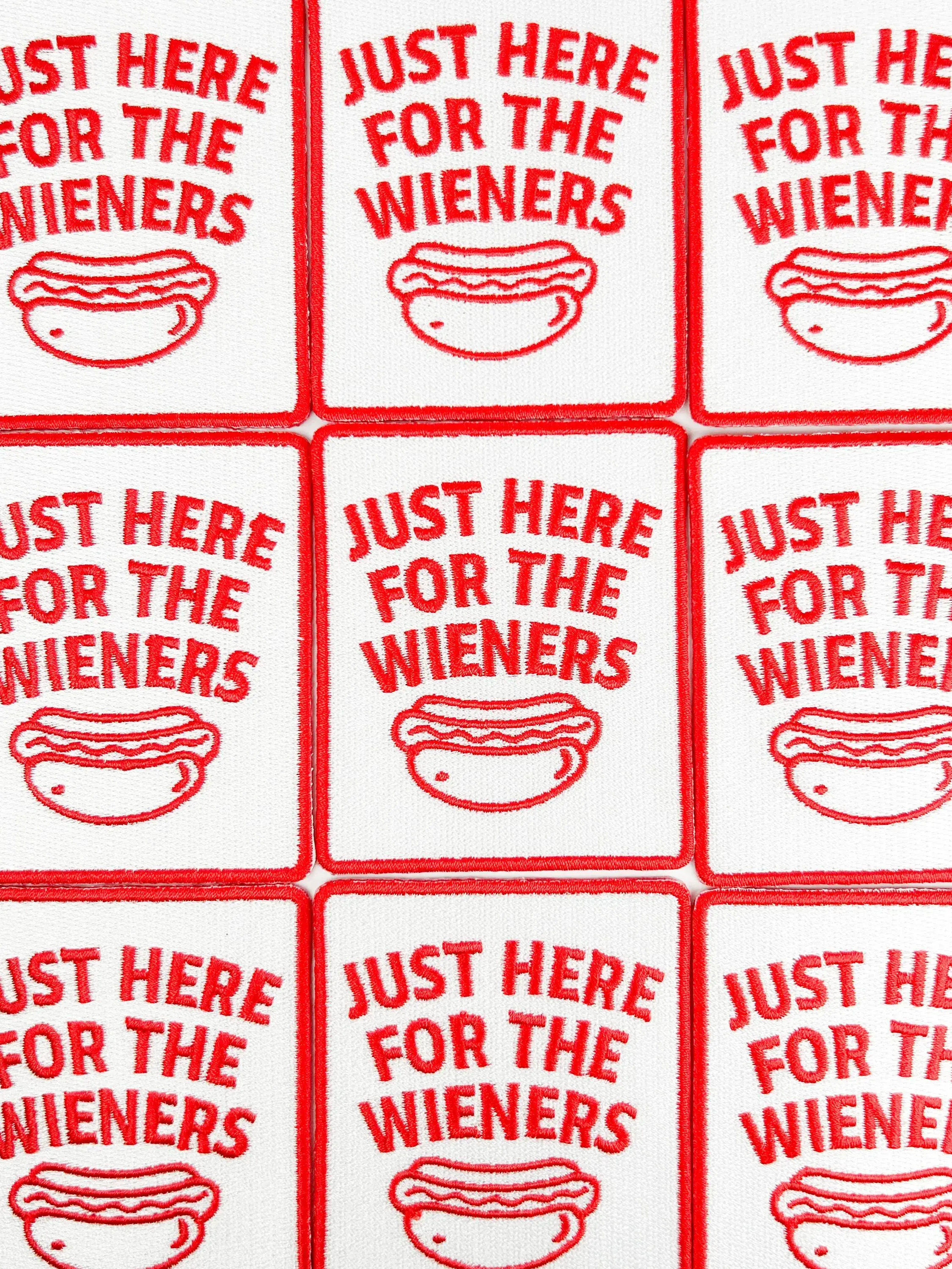 Field Trip Threads - Wholesale Patch - Just Here for the Wieners Embroidered Patch Iron On Hot Dog4