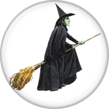 Ata-Boy - Wholesale Lapel Pin/Button - Wizard of Oz Wicked Witch on White Buttons 1.25" Round