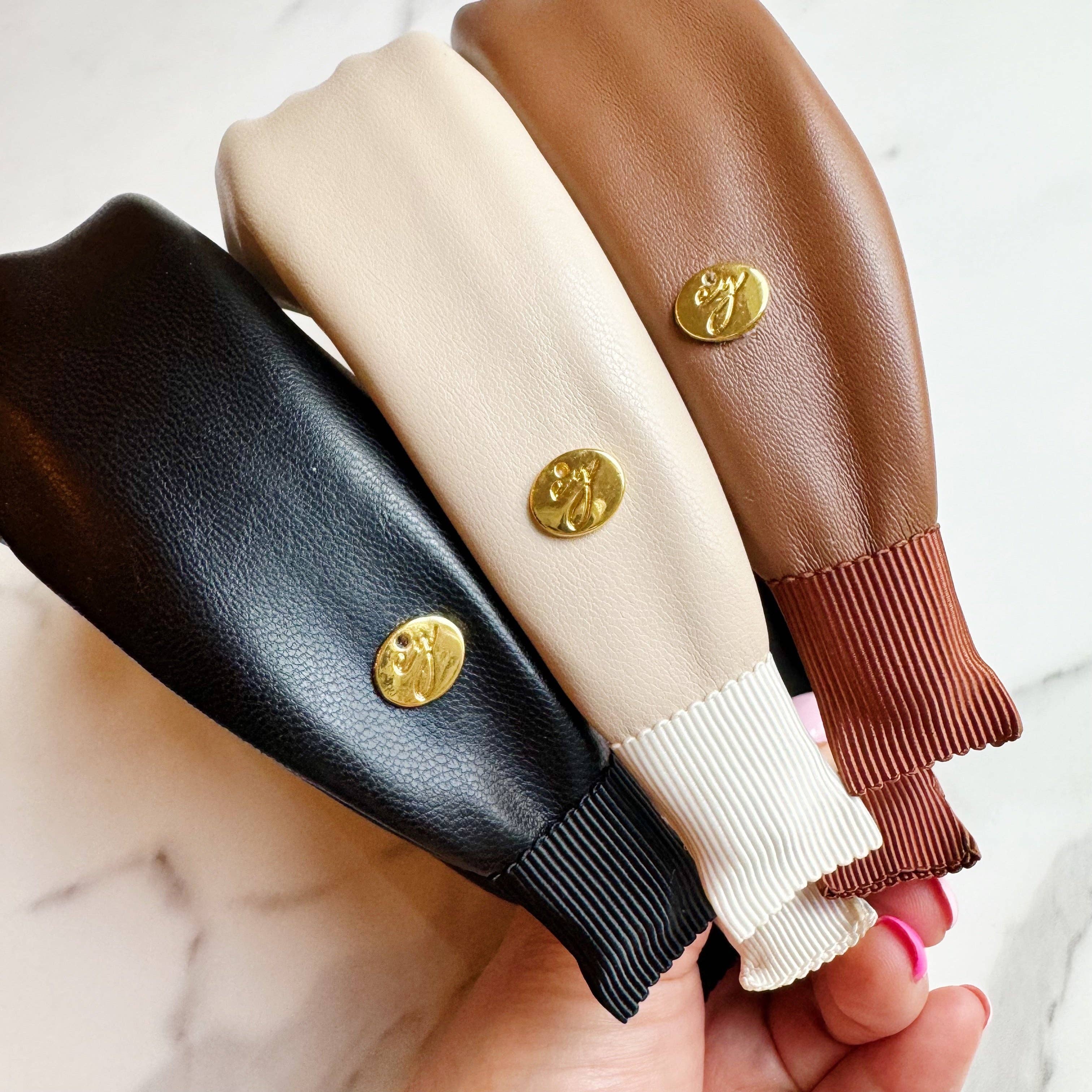 Ellison+Young – Engroshandel Pandebånd - Dame – Læder bedre knyttede pandebånd2