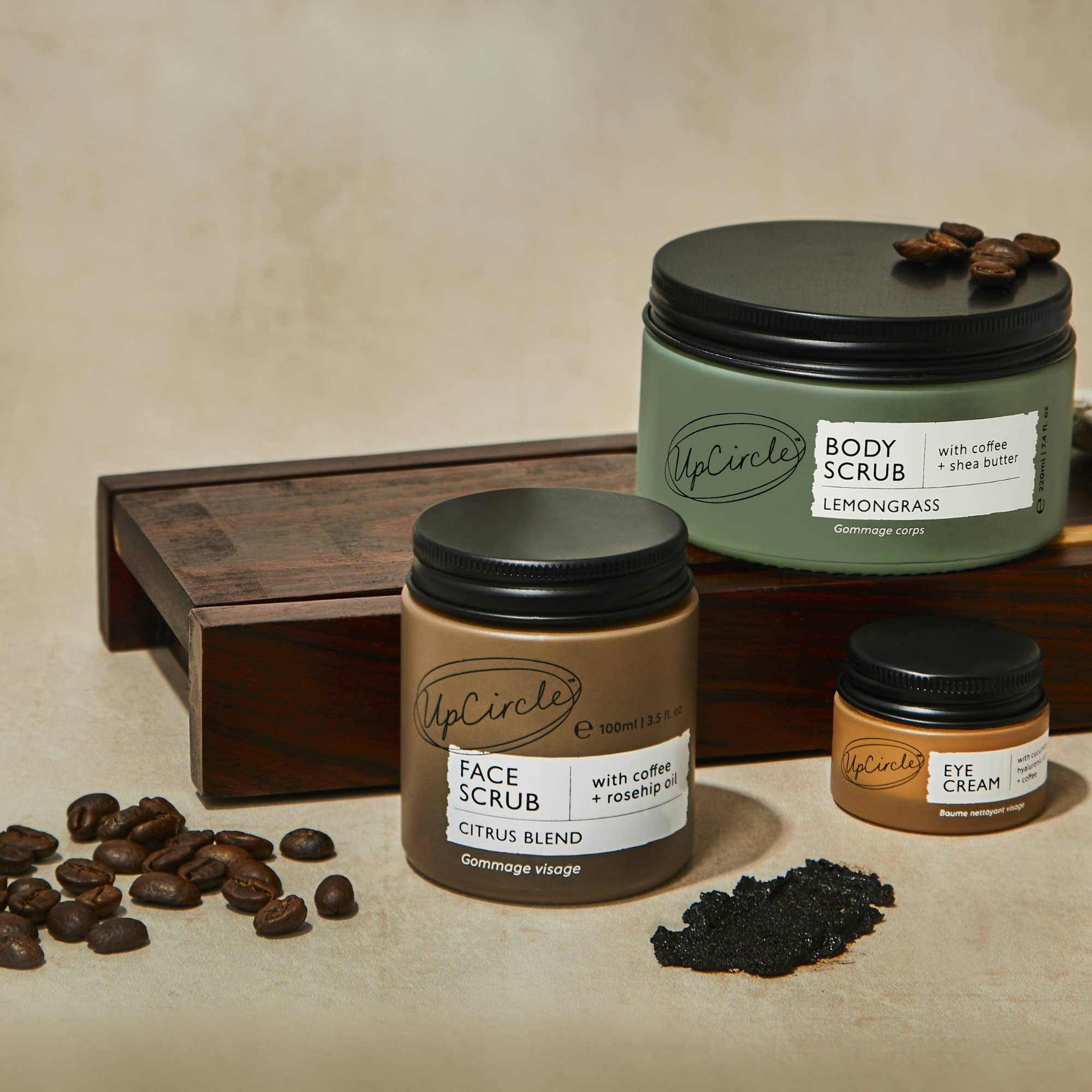 UpCircle Beauty Europe - Venta al por mayor Exfoliantes faciales - Exfoliante Facial de Café + Rosa Mosqueta y Cítricos Regalo de Navidad, Exfoliante Vegano Eco Spa2