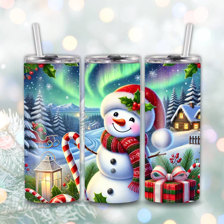 Snowman Christmas Skinny Tumbler 20oz for wholesale by JAC Wholesale