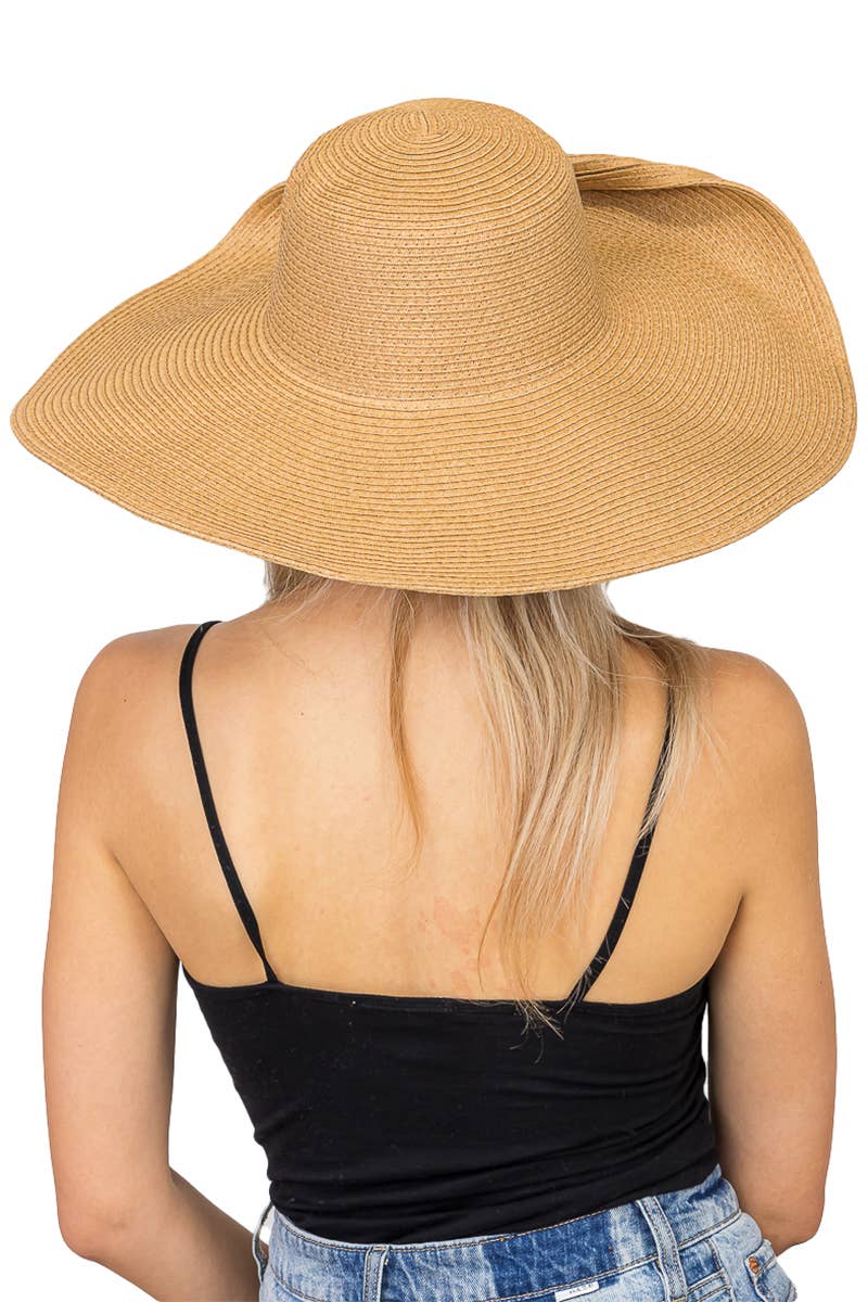 Cap Zone - Wholesale Straw Hat - Women's - Wire Brim Straw Beach Sun Hat52