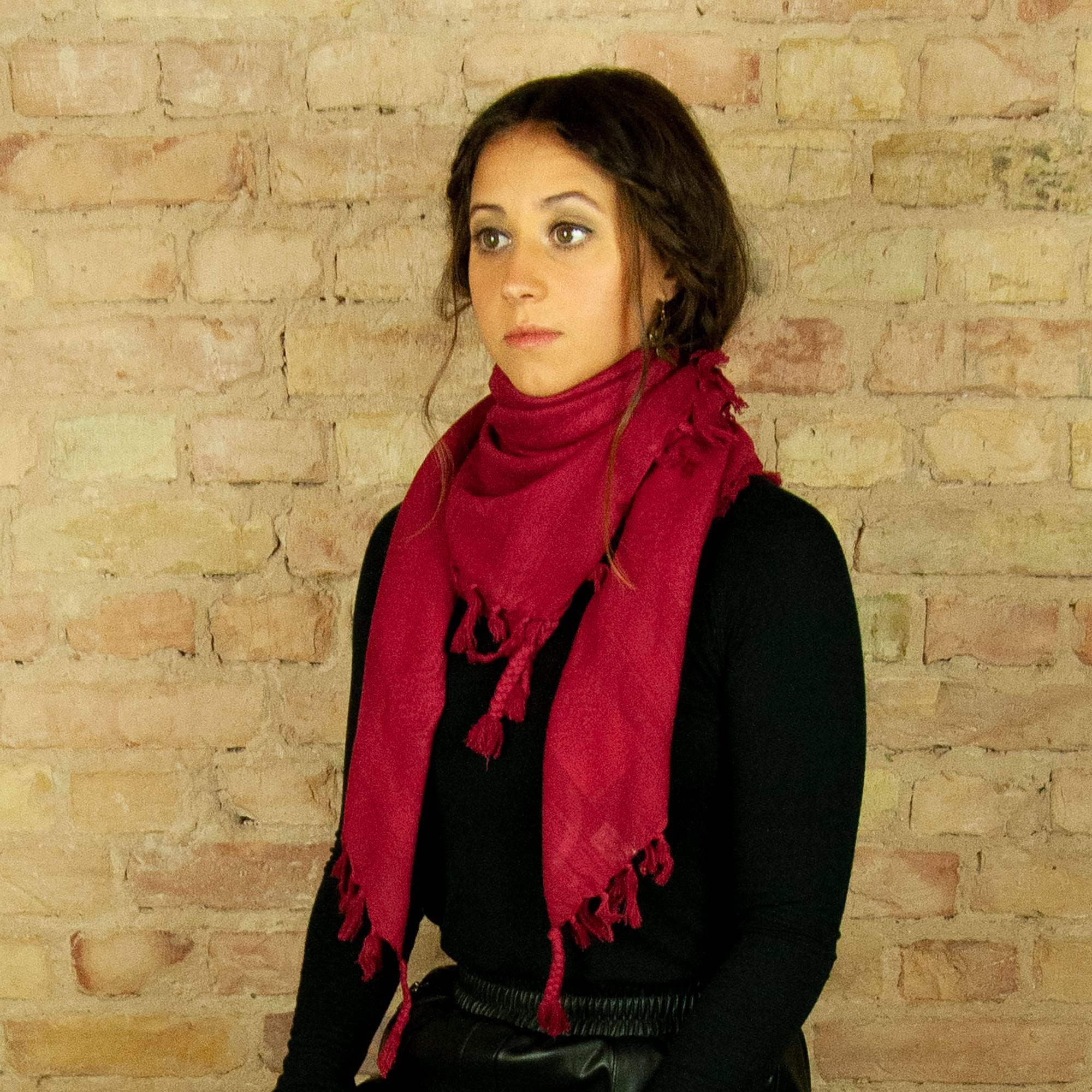 Tribal Trade GmbH – Cachecol - Unissexo por atacado – Paluch - Vermelho-Bordô - Vermelho Borgonha - Cachecol Kufiya OLP9