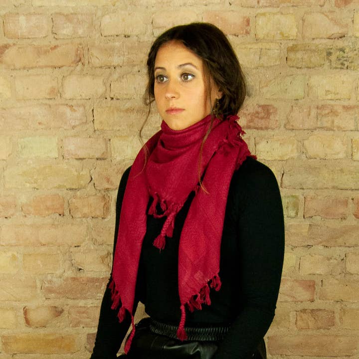 Tribal Trade GmbH – wholesale Halsduk - Unisex – Paluch - Röd-Burgundy - Röd-Bourgogne - Kufiya PLO halsduk9