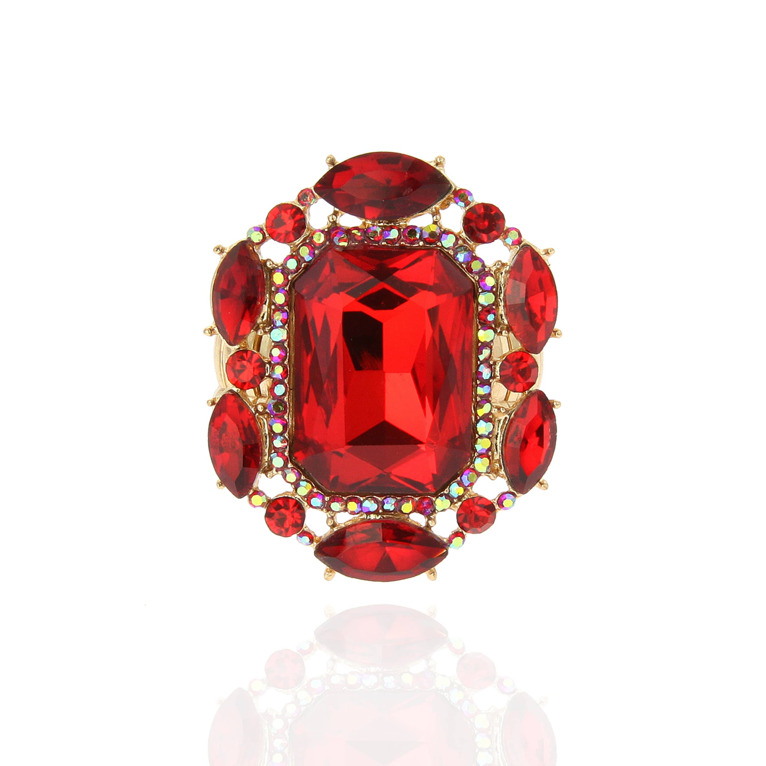 SP Sophia Collection - Wholesale Cocktail/Statement Ring - Victorian Style Rhinestone Stretch Ring11