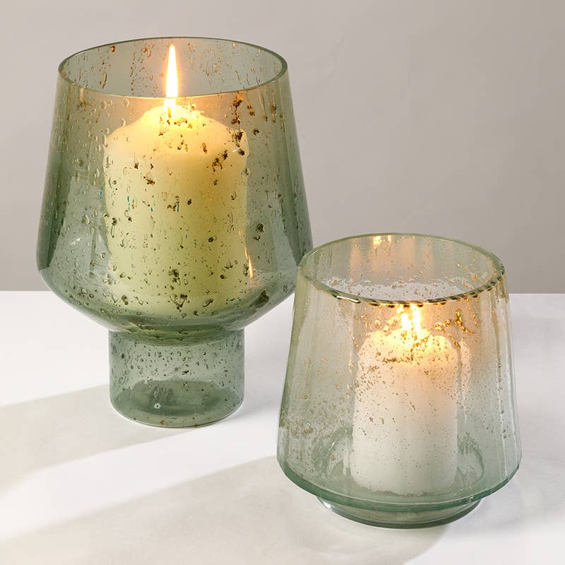 Globe Enterprise - Wholesale Candle Holder - Premium Pebbled Glass Candle Holders Teal – Sets of 4 0