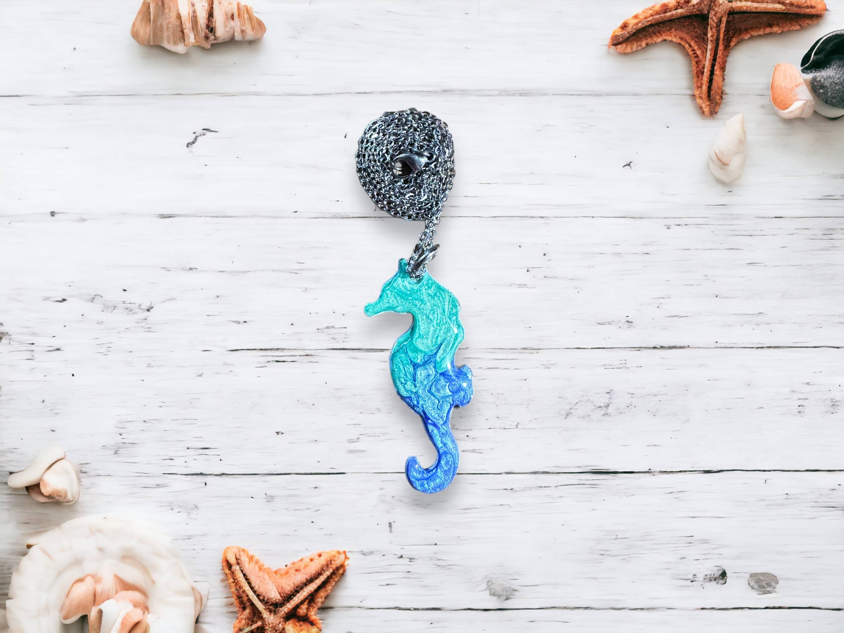 Three Dandelion Wishes - Wholesale Pendant/Charm Necklace - Hand Painted Seahorse Necklace10