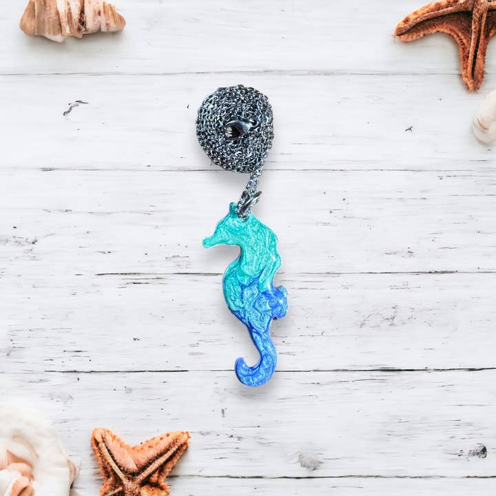 Three Dandelion Wishes - Wholesale Pendant/Charm Necklace - Hand Painted Seahorse Necklace10