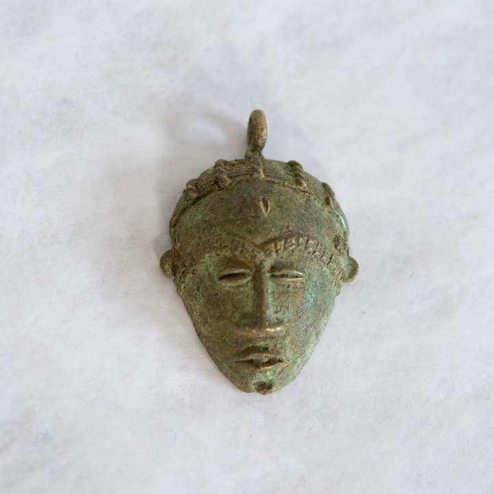 Old New House - Wholesale Pendant/Charm Necklace - Vintage African Oxidized Bronze Mask Pendant1