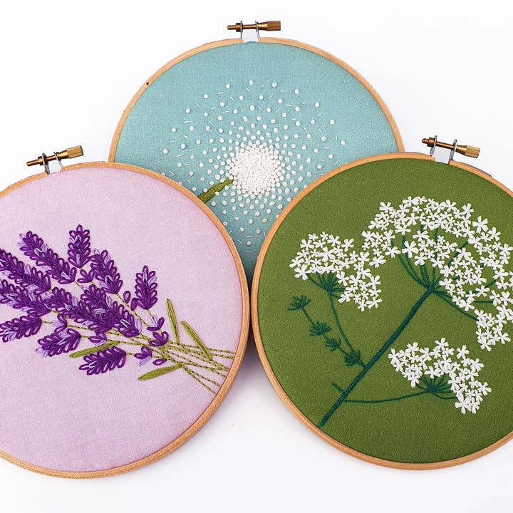 Oh Sew Bootiful – wholesale Embroidery/cross-stitch supplies – Lavender Handmade Embroidery Pattern Fabric Pack5