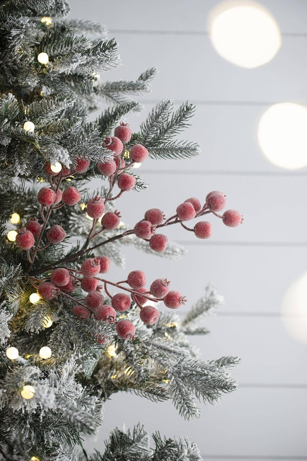 A&B Home Group Inc. - Wholesale Christmas Decoration - 24"H Frosted Red Berry Sprig1