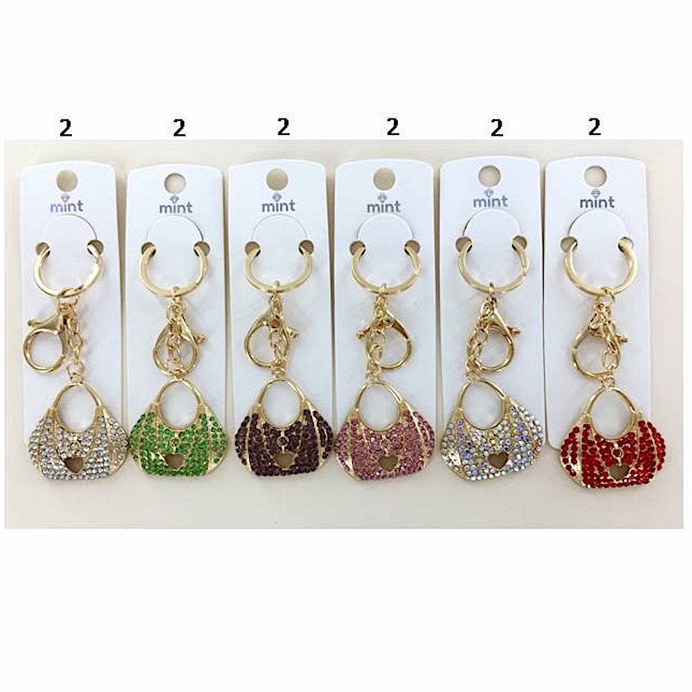 Atlas Fashion - Wholesale Keychain - Women's - Rhinestone Mini Purse Keychain1