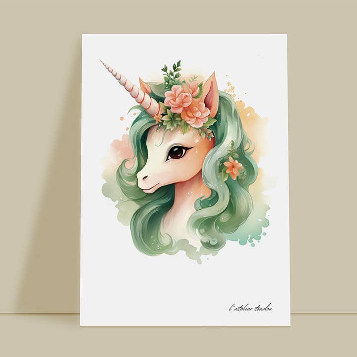 Muurdecoratie voor babykamer met eenhoorn - betoverd thema voor wholesale door L'atelier Toudou