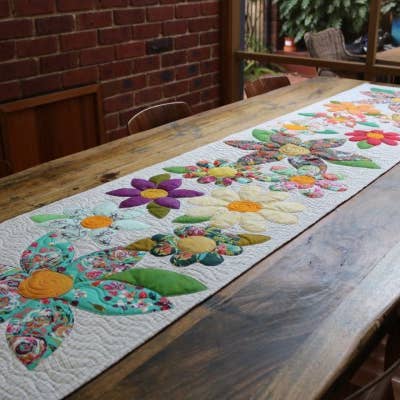 Free Bird Quilting Designs - Wholesale Craft sewing kit - 9. Blossoms Table Runner Pattern6