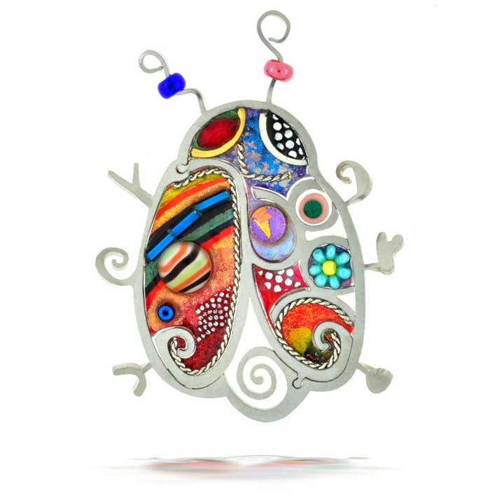 Seeka kleurrijke eigenzinnige lieveheersbeestjespin voor wholesale door Seeka Jewelry and Judaica