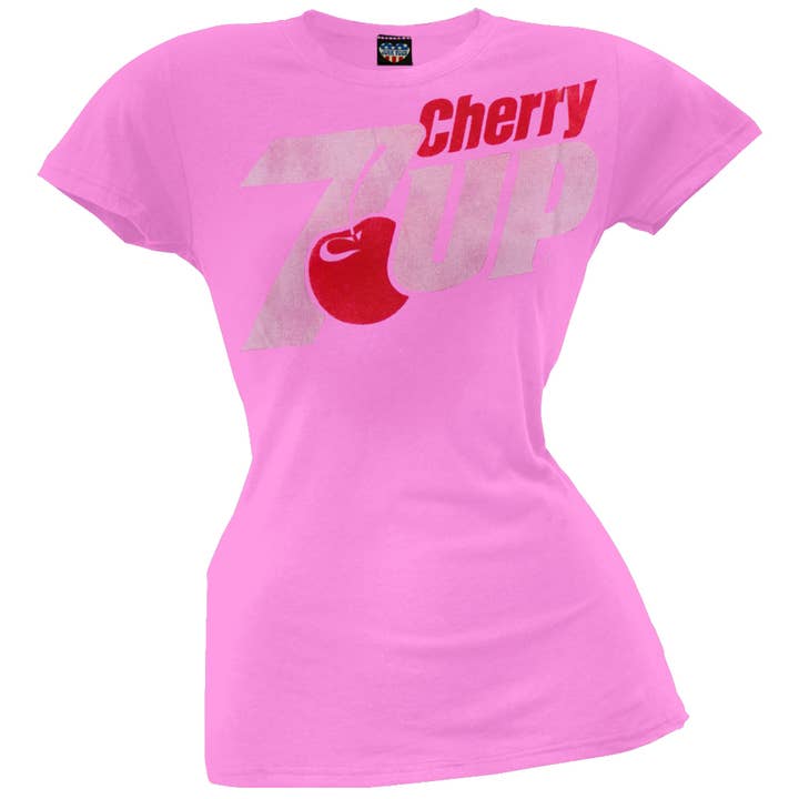 Official Store - Wholesale Screen Printed T-Shirt - Women's - Cherry 7Up - Logo Women's Juniors T Shirt