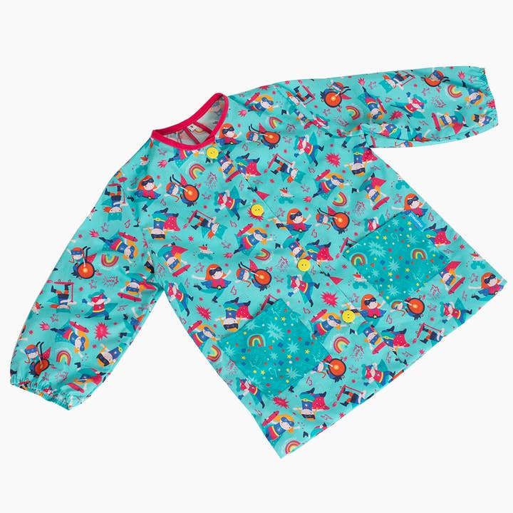 Schulkittel mit Power-Print und Knöpfen für den Großhandel von micumacu