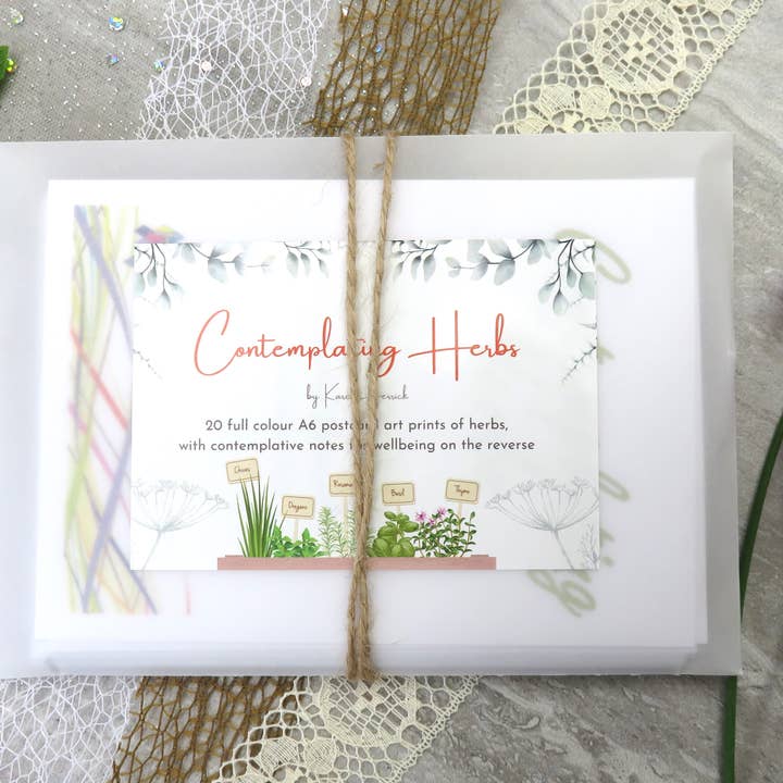 Contemplating Herbs vykortuppsättning för wholesale av Harlequin Arts
