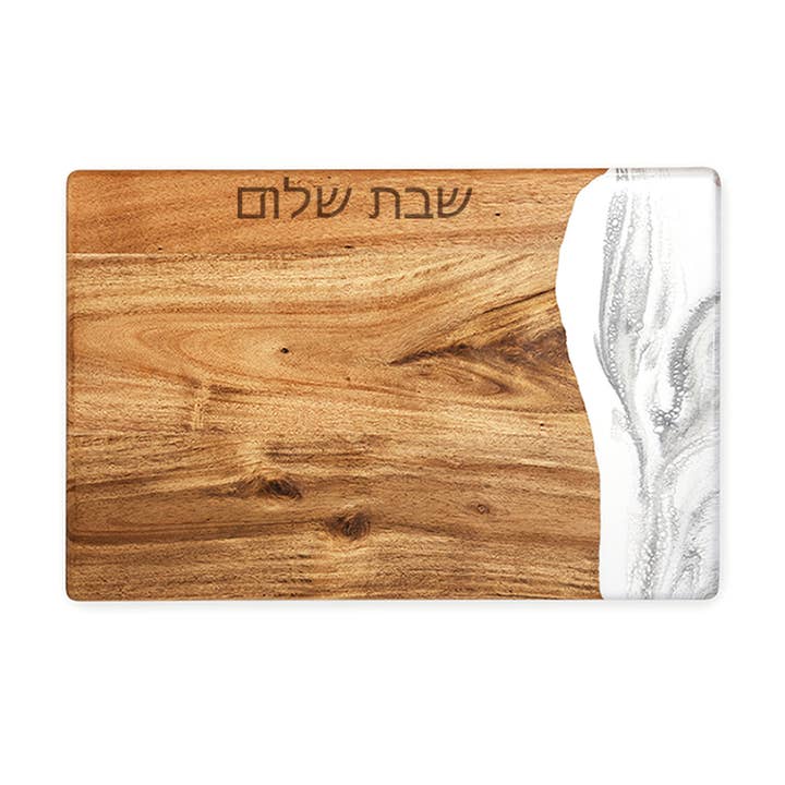 Lynn & Liana Designs - Wholesale Cheese board - Judaica Shabbat Shalom Challah Board - Hebrew NO TARIFFS!4