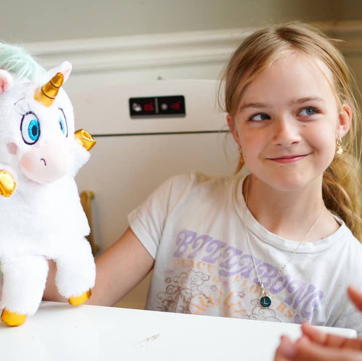 Rainbow Unicorn Sprinkles Hand Puppet 12" for wholesale by Puppet Pals